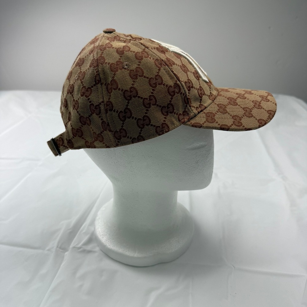 Gucci x MLB New York Yankees GG Supreme Canvas Baseball Hat Beige Ebony 57-61cm - Picture 3 of 15